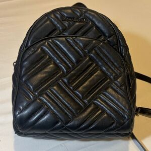 Michael Kors Black Quilted Leather Backpack